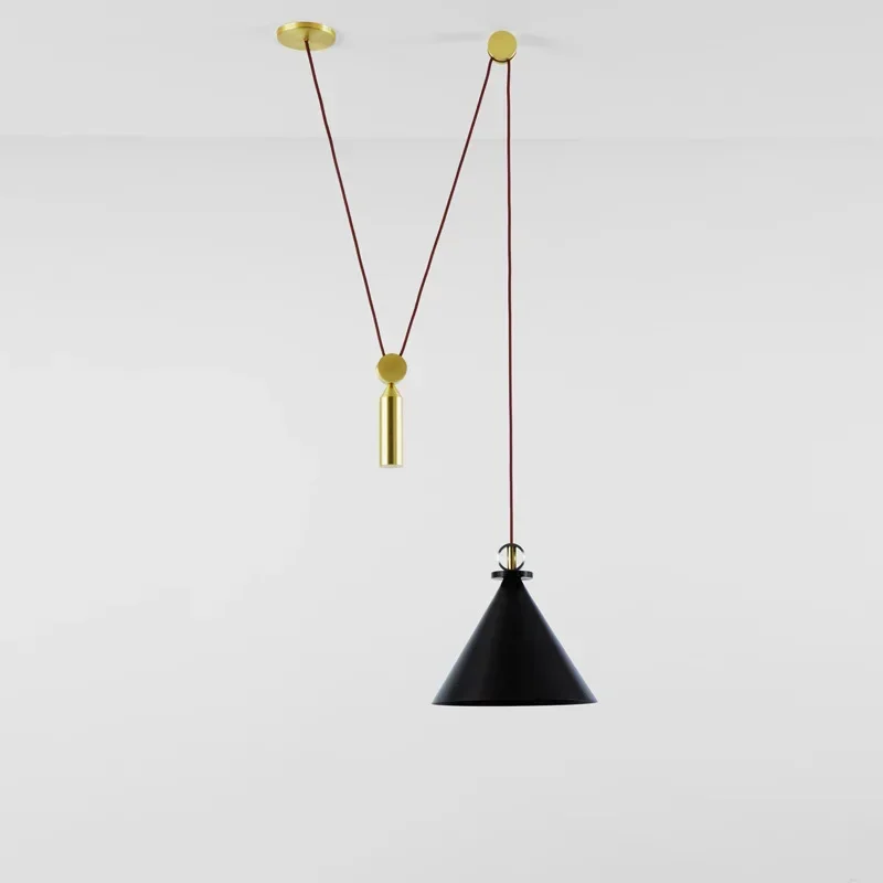 Modern creative adjustment single head E14 pendant lamp Nordic DIY metal pulley design bedroom decoration LED light  ZM1109