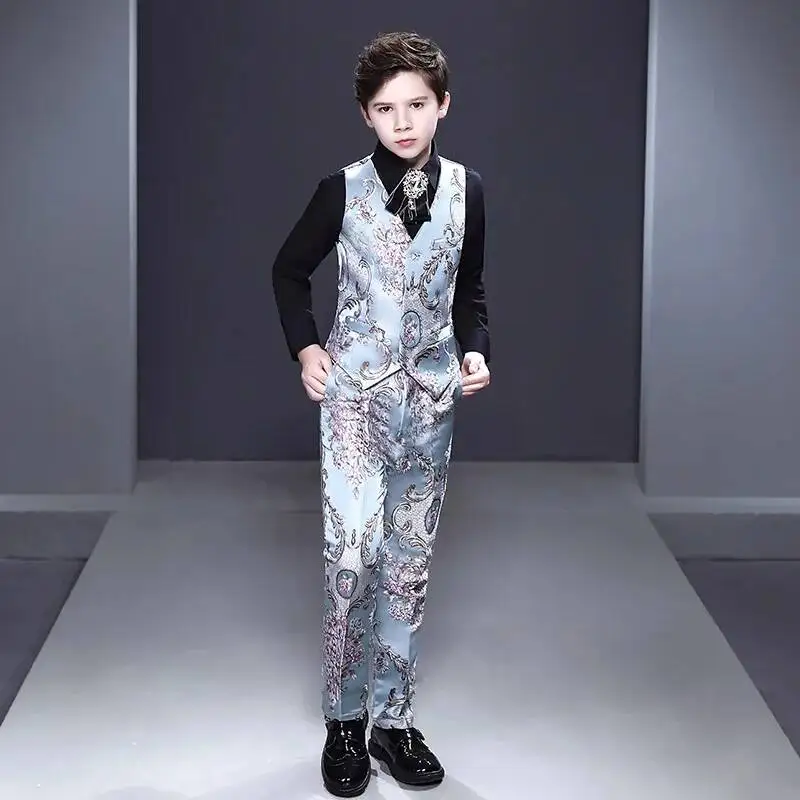 Suit, Boy's Tailcoat, Handsome Small British Style, Host's Dress, Runway Show, Piano Performance Costume, Middle-aged Boy