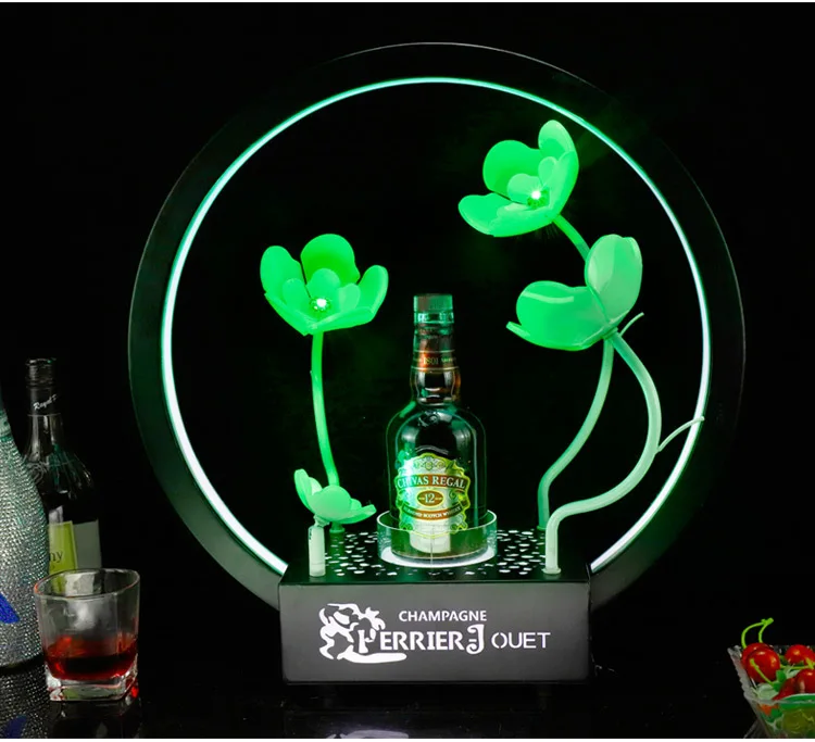Custom Bracket Acrylic Light Emitting Diode Luminous Wine Rack Bottle Beautification Presenter