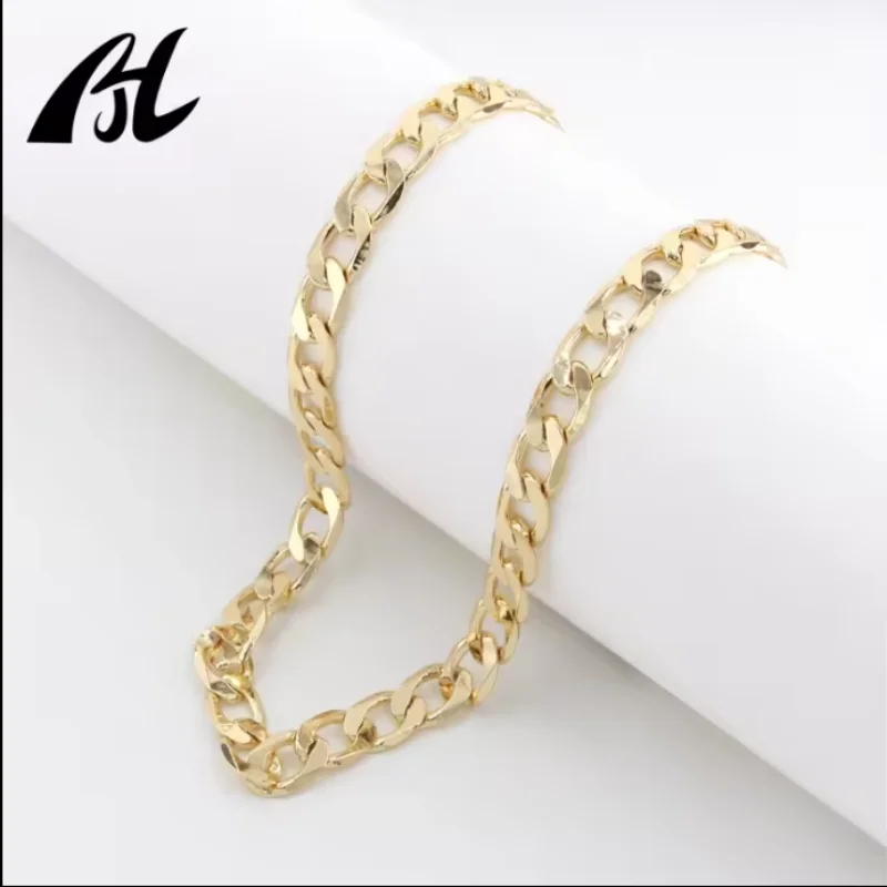 High Quality Multiple Width Length 14k18k Gold Plated Ferrero Cuban Link Chain Necklace for Men Women