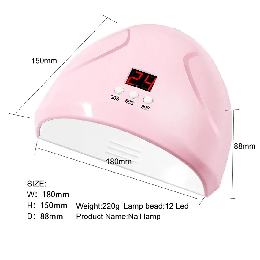 7 Màu Di Động 36W Móng Tay Đèn Máy LED Đèn UV Nhanh Khô Sơn Móng Tay Đèn Nhà Sử Dụng Gel Móng Tay dụng Cụ Làm Móng 12 Hạt Đèn