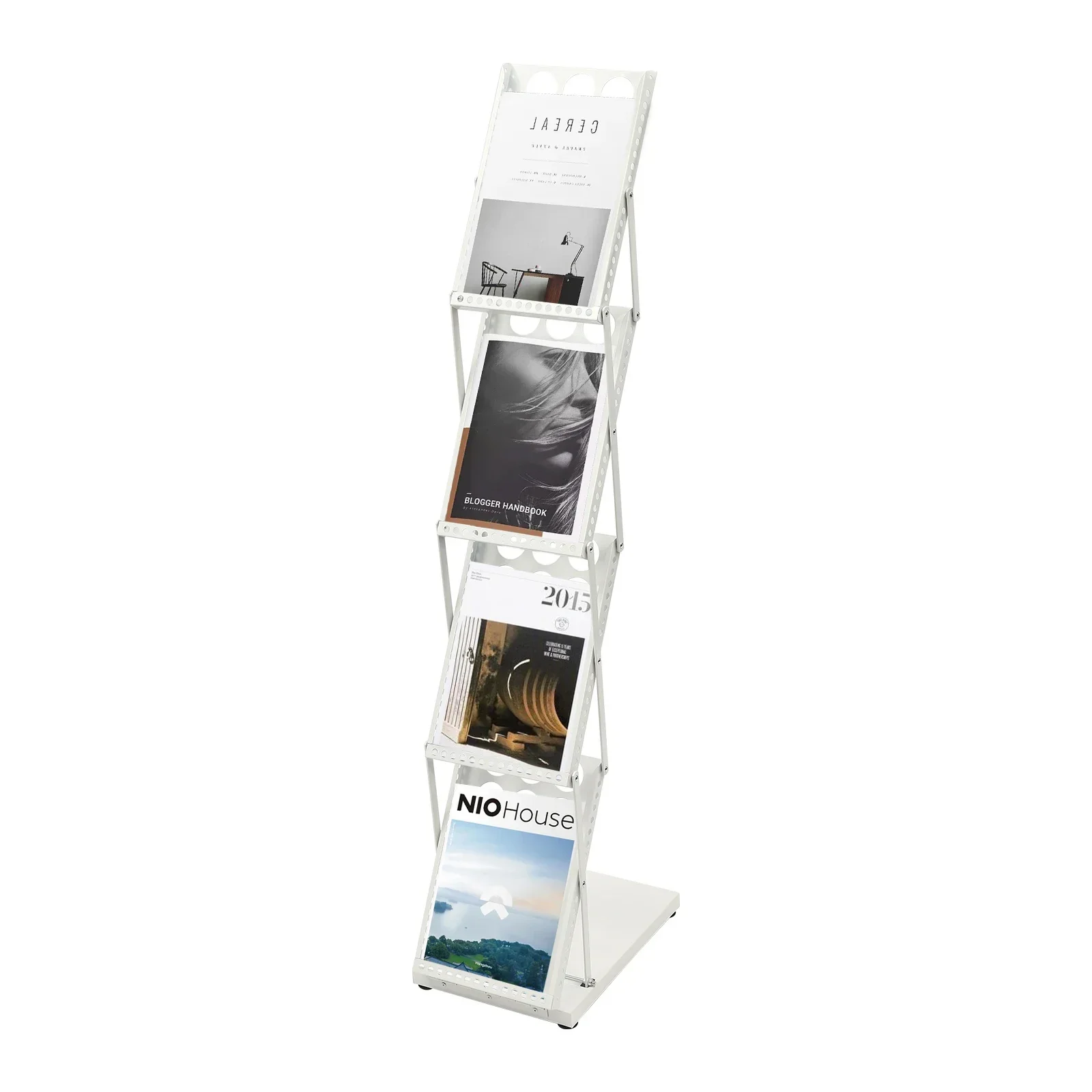 Display Stand&Foldable Magazine Rack with 4 Pockets for Exhibition and Trade Show Durable Foldable Magazine Rack – High-Quality