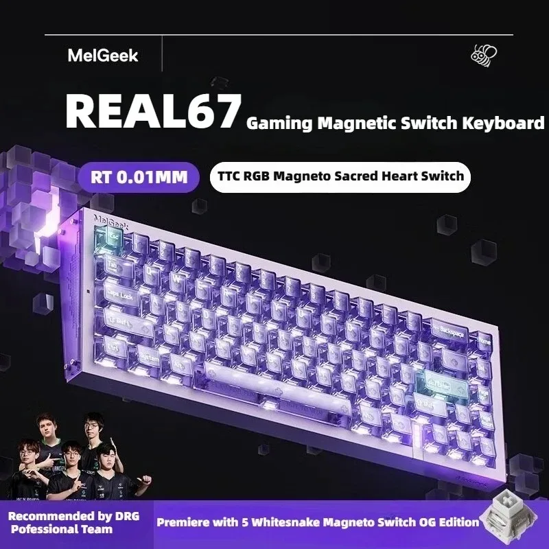 

MelGeek REAL67 Magnetic Switch Keyboard Wired Hot-Swap GASKET RGB 16K 0.125MS RT 0.01mm Custom FPS Gaming Mechanical Keyboard
