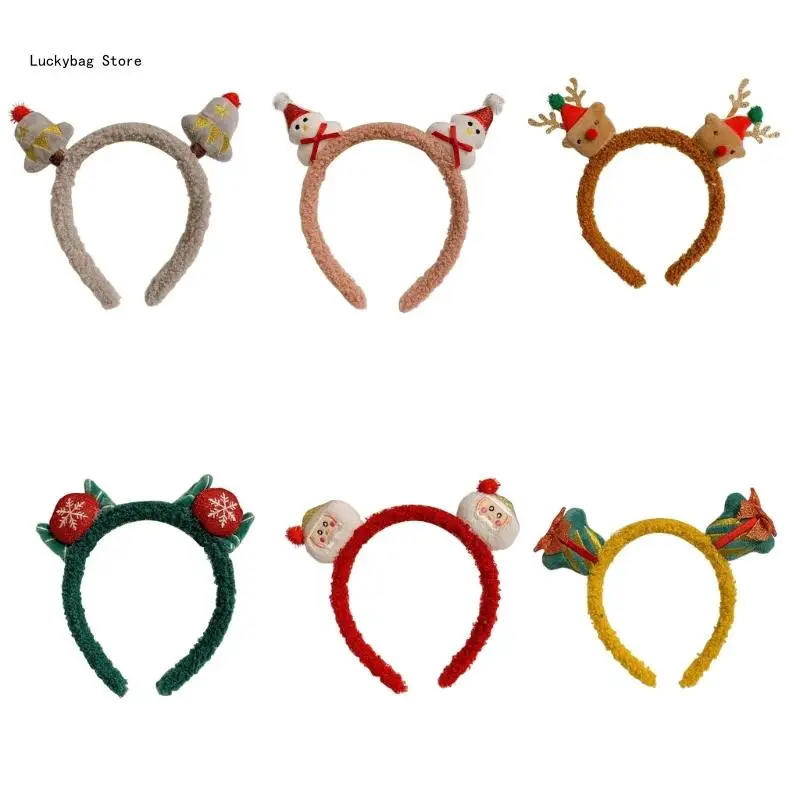 

Christmas Deer Headband Christmas Plush Headband Hair Hoop Antlers Headband