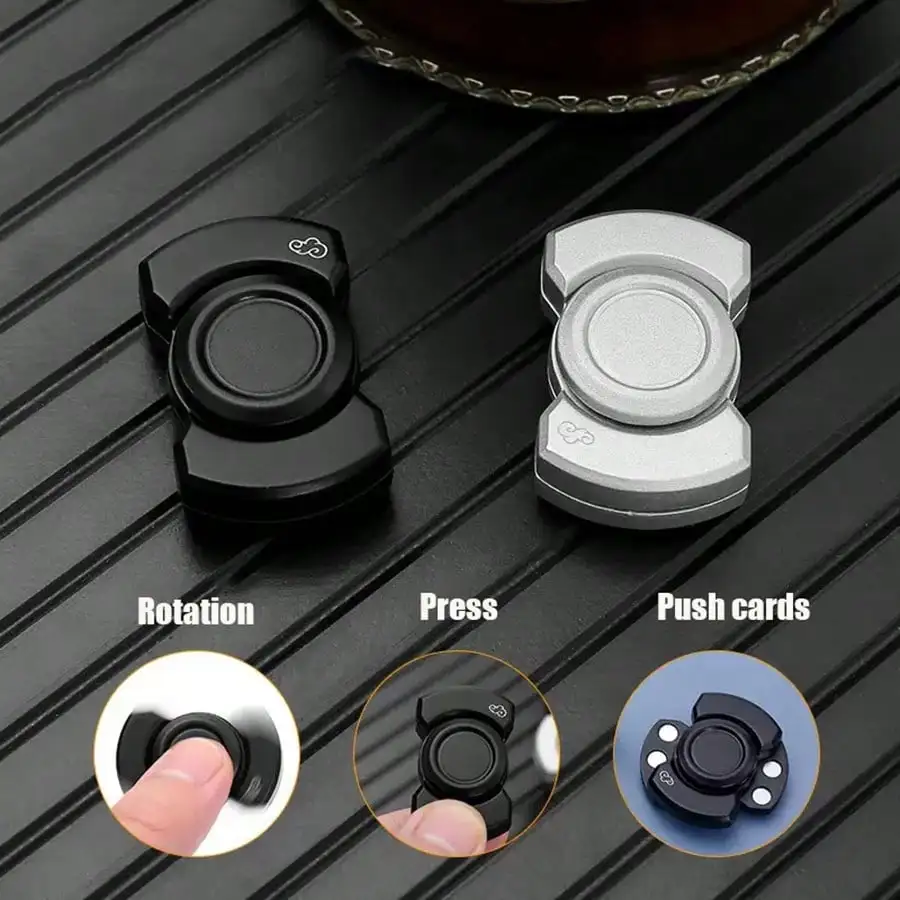 360° Rotation Press Push Cards EDC Magnetic Pop Fidget Toys for Stress Relief Gaming Desk Anti-Anxiety Sensory Hand Spinner Gift