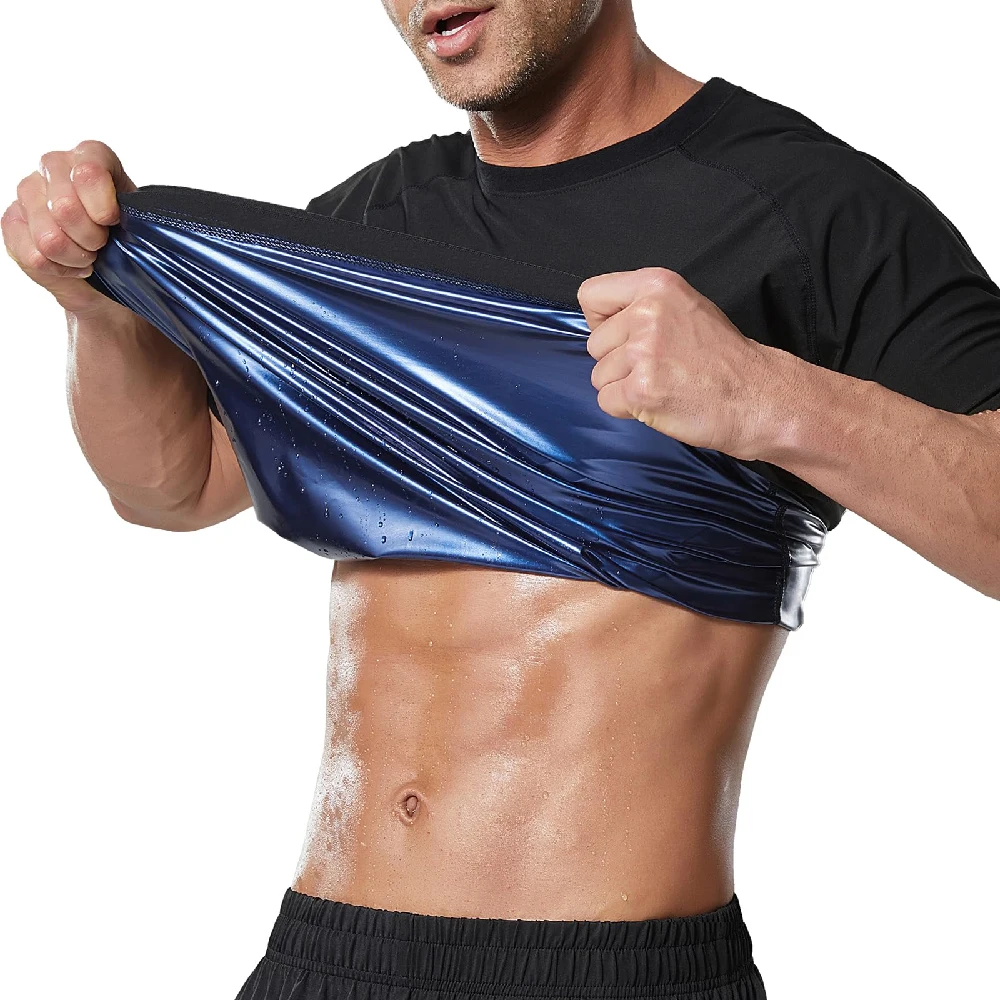 1PCS  Workout Shapewear Sauna Shirt for Men,Short Sleeve Sweat Sauna Suit,Tummy Control Slimming Top for Daily Exercise