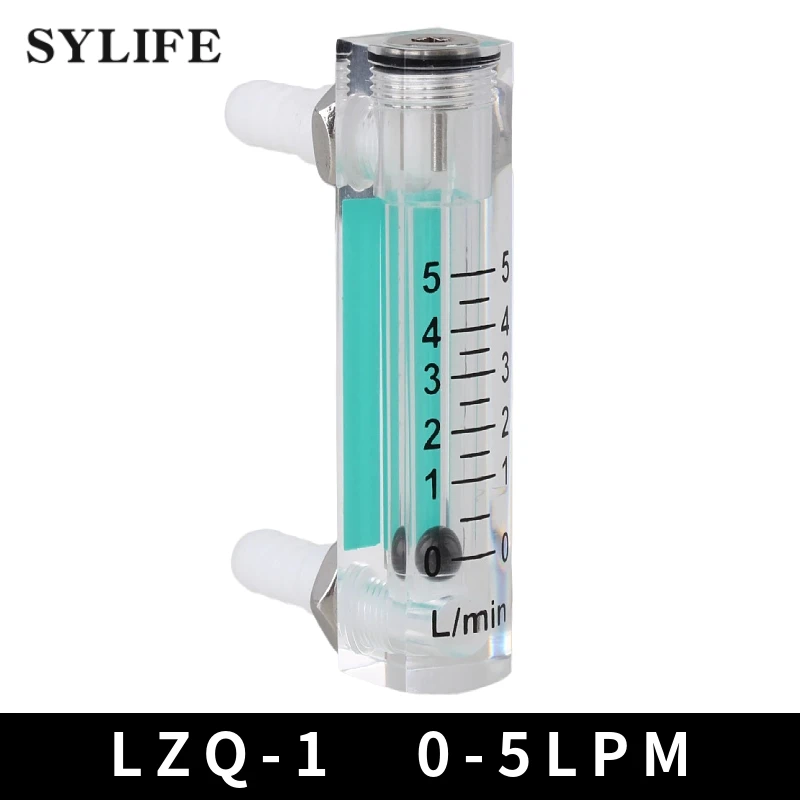 LZQ-1 Oxygen Flow Meter 0-5LPM Acrylic Metal Fitting Gas Air Flowmeter