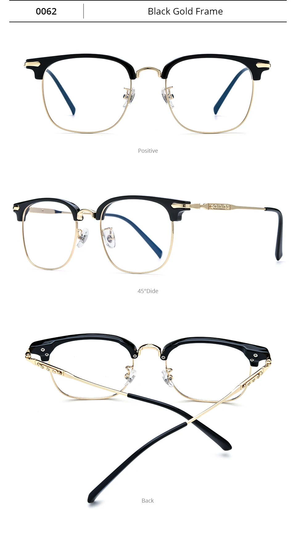 NIANZHEN Titan Legierung Brillen Rahmen Männer Platz Marke Design Gläser Frauen Ultraleicht-Gewicht Retro Brillen Brillen 0062 – Detail 8