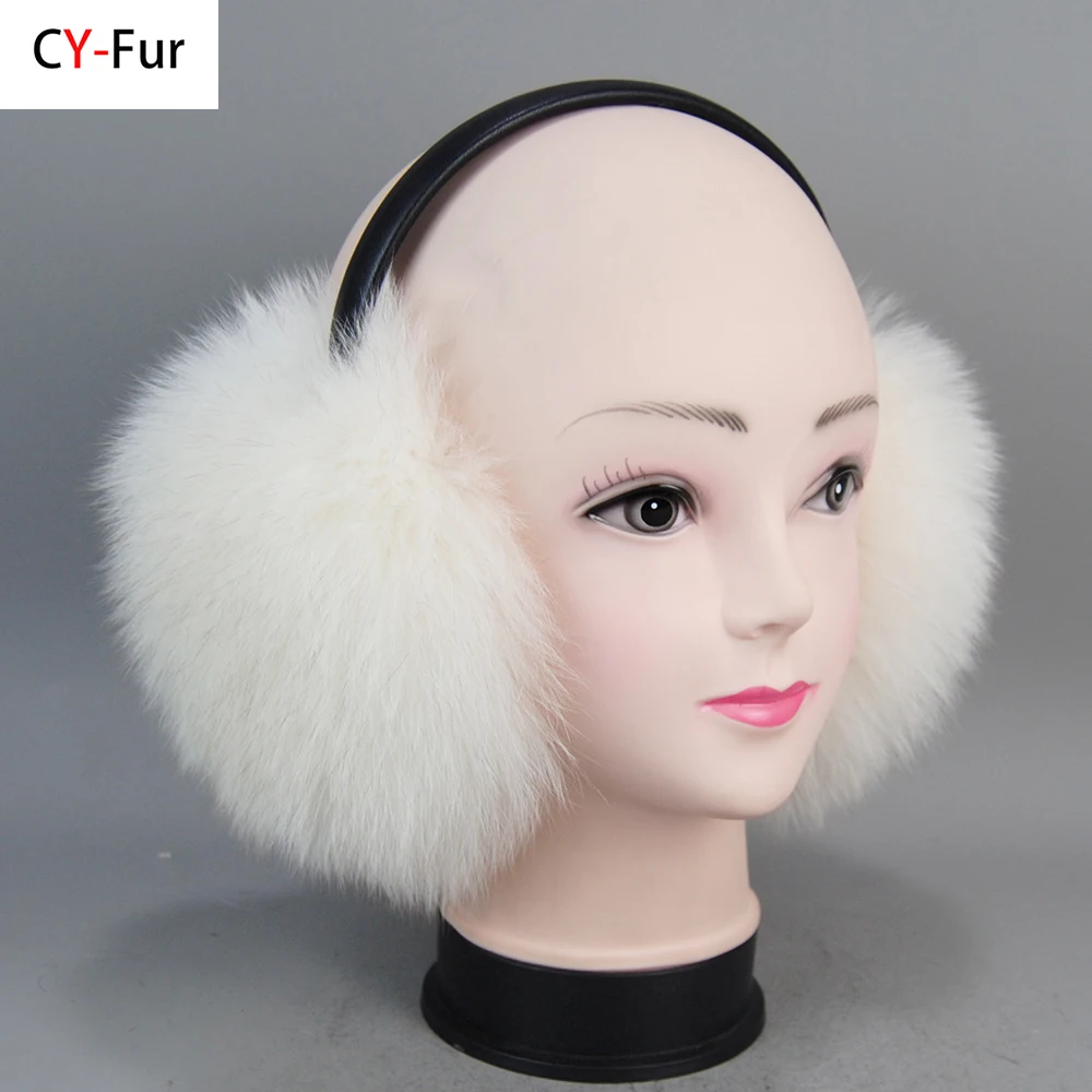 Real Fox Raccoon Fur Hang Ear Cover Warm Winter Earmuffs Headwear Ear Muffs Earmuffs Cold Ear Warmer Ear Protection Headband