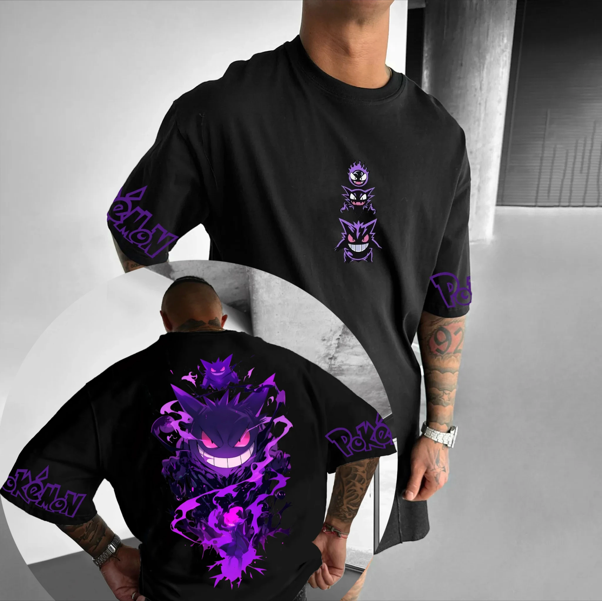 

Anime Pokemon Gengar Graphic T Shirt Men Women Short Sleeve Cotton Streetwear Casual Top 2026 Summer Y2k Cartoon Oversized Tee