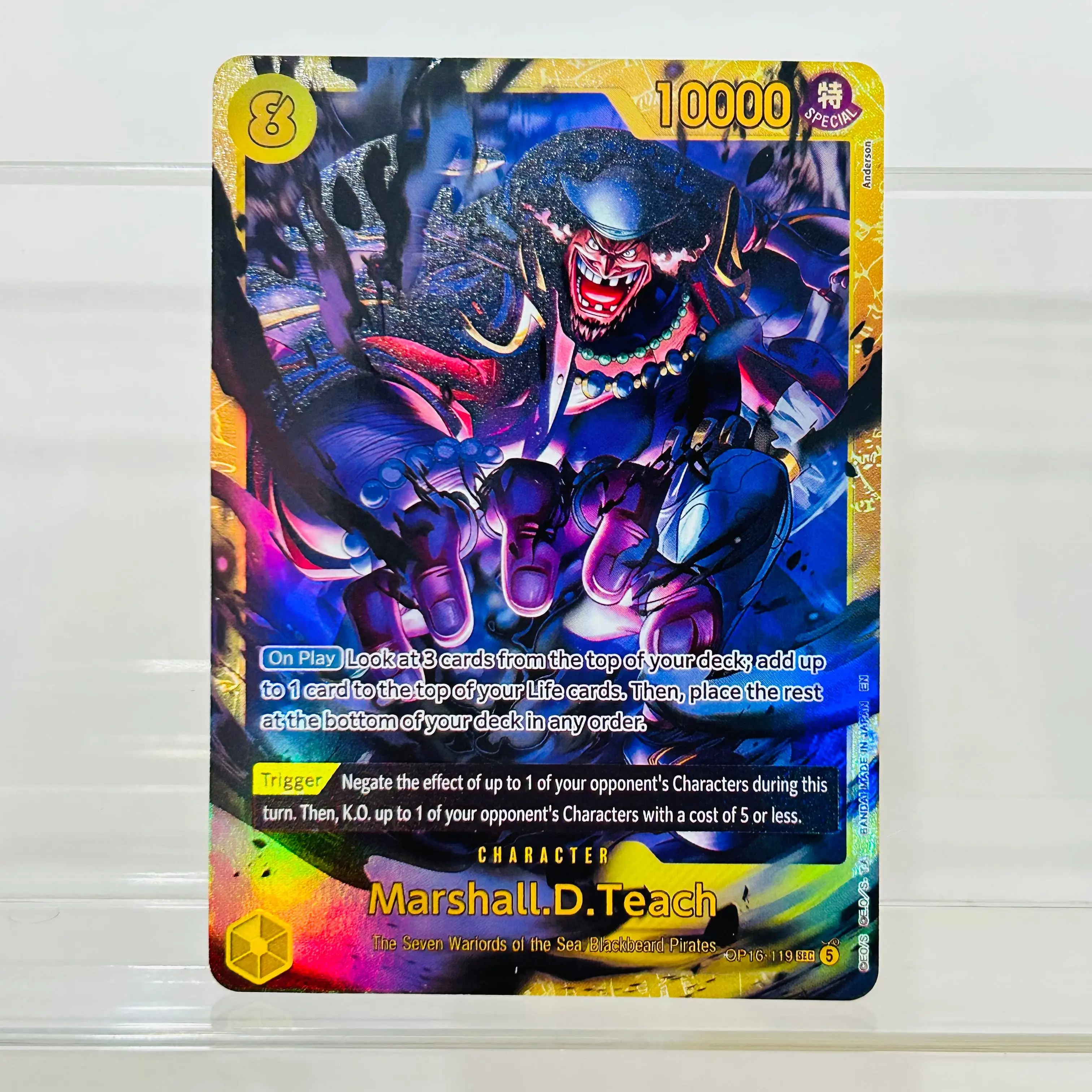 One Piece Marshall.D.Teach OP16-119 Character Card Holographic Texture Cards Collectible Grade DIY Premium Anime Collection Card