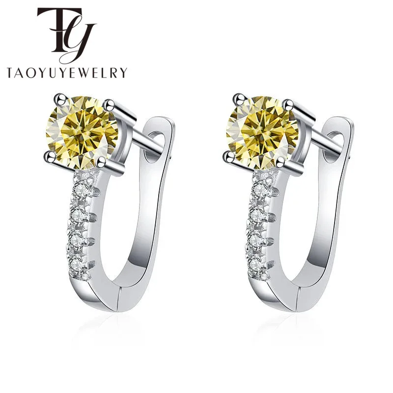 

White Gold Plated 0.5ct Moissanite Hoop Earrings For Women Sparkling Wedding Fine Jewelry Gift 925 Sterling Silver Earring GRA