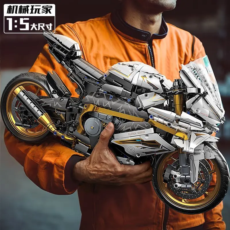 

Набор строительных блоков для гоночного мотоцикла, 2000 деталей, модель супербайка с подставкой для демонстрации, STEM-игрушки для детей и взрослых, подарки для мальчиков