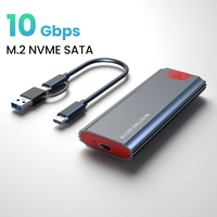 M2 SSD Case NVME Enclosure M.2 to USB 3.1 SSD Adapter w/ OTG for NVME PCIE NGFF SATA M/B+M Key M2 SSD Box Dual Protocol RTL9210B