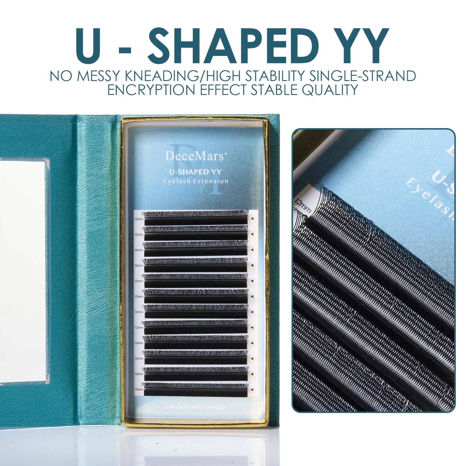 DeceMars U-Shaped YY Eyelash Extensions (12lines/Tray)