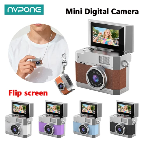 Mini cámara Digital IPS de 0,96 pulgadas, pantalla de Selfie con tapa, CCD Retro, pulgar en miniatura, grabadora de vídeo de 1080P, luz de relleno LED, cámara para estudiantes