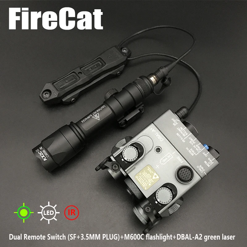 Sotac Metal DBAL A2 Red laser Green IR Laser+M300C M600C Flashlight +Dual Pressure Switch  Airsoft Rifle Hunting Weapon Light