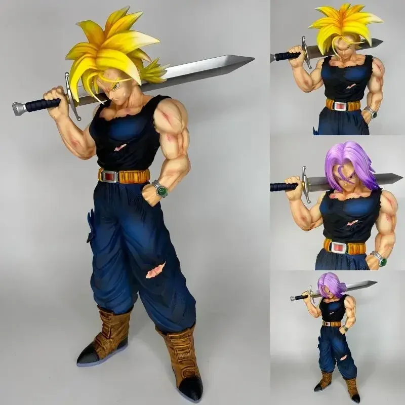 

Фигурка Транка Супер Сайяна из Dragon Ball с мечом, стоящая в позе, аниме-модель, коллекционная статуэтка, украшение для рабочего стола