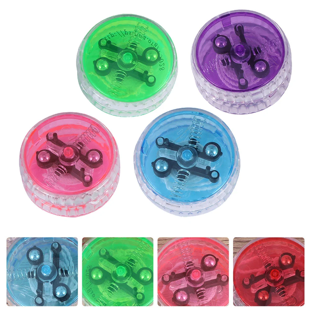 4 Pcs Yo-Yo Luminous Yoyo for Kids LED Light up Plastic Beginner with Child