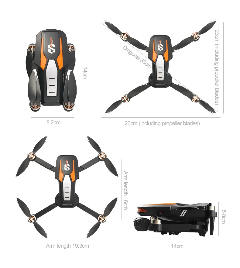 LU80 remote-controlled aircraft with screen remote control, dual electrically adjustable cameras, intelligent obstacle avoidance