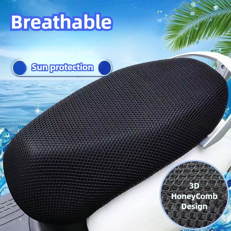 Seat Cover Summer Thicken Motorcycle Universal Waterproof Mesh Thermal Insulation Honeycomb Anti-skid Pad Breathable Net Cushion