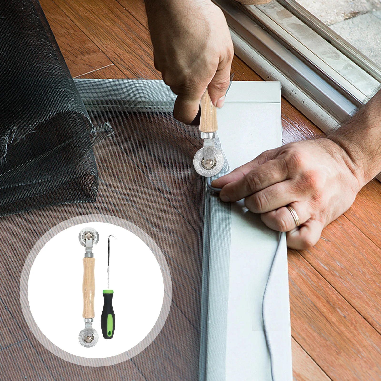 

1 Set Tool Stainless Steel Bearing Wheel Rolling Installation Spline Remover Hook For Windows Doors Screen Repair Kit Window