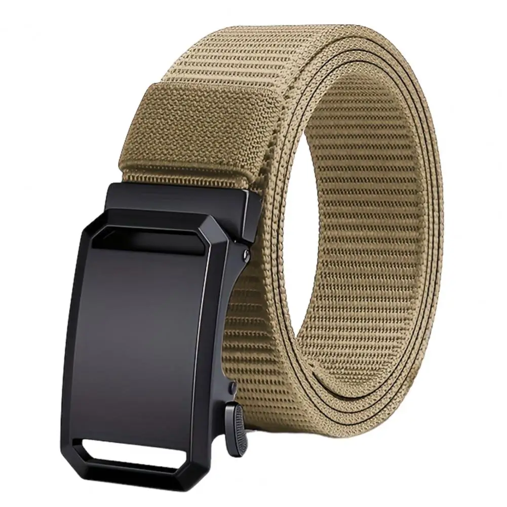 Mannen Weven Riem Riem Automatische Gesp Riem Verstelbare Lengte Bewaker Tailleband Holle Outdoor Geweven Canvas Riem