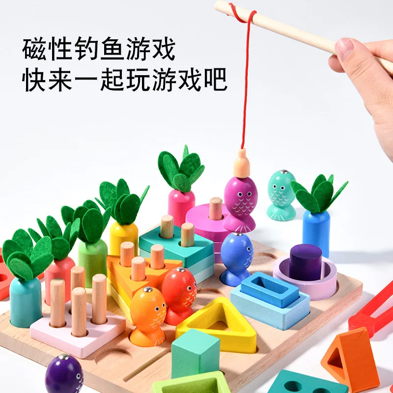 Edukacyjny sorter kształtów i kolorów dla maluchów, prezenty dla przedszkolaków, zabawki drewniane Montessori dla dzieci, drewniane zabawki do sortowania i układania dla niemowląt.