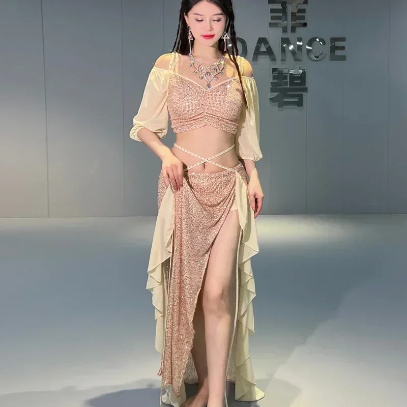 Strój do Tańca Brzucha Damski M L XL Lniany Nylonowy Modalny Guangdong Kostium Taneczny 5039 Najlepszy