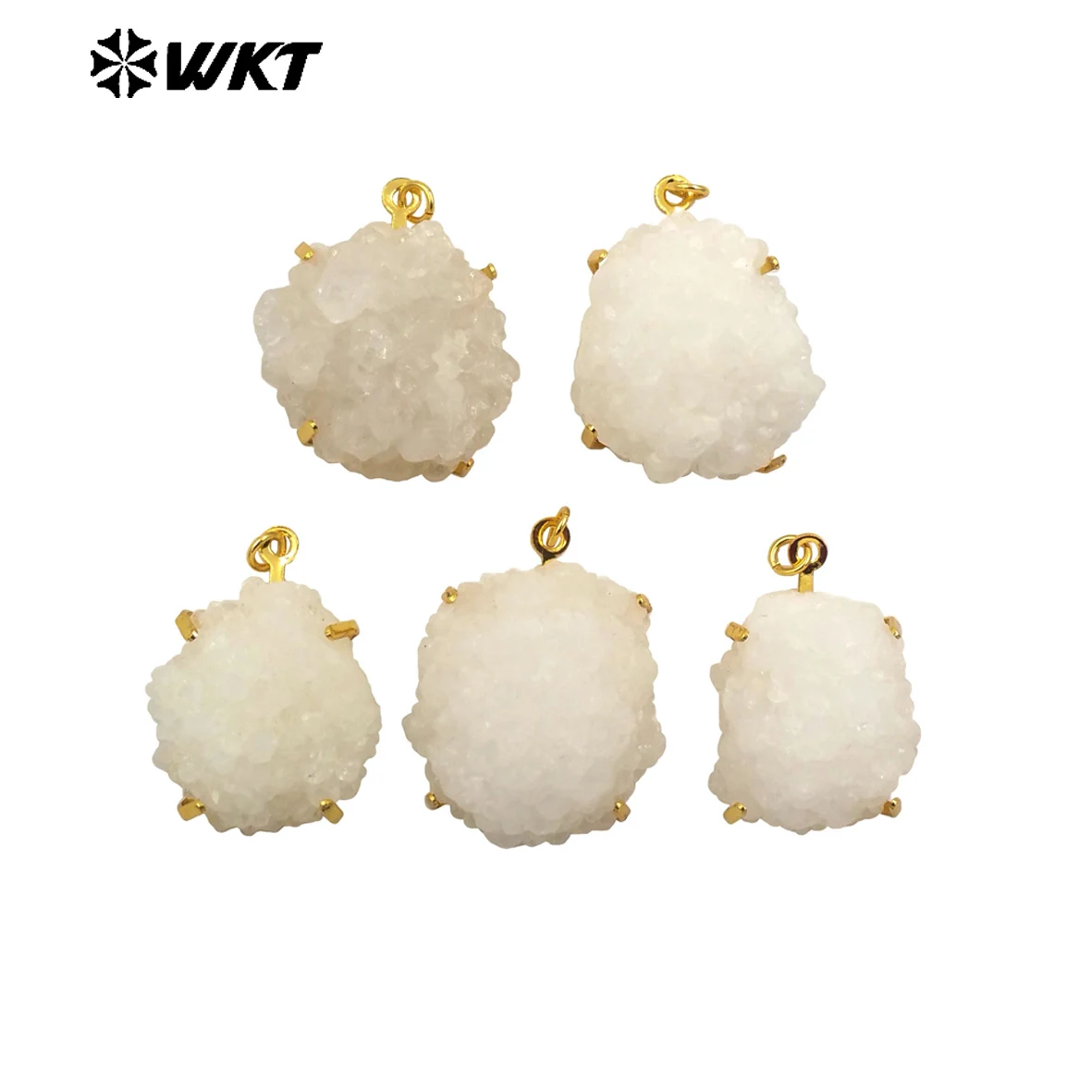 WT- P1971 Beautiful Natural White Stalactite Quartz Irregular Shape Stone Pendant For Jewelry ACC Or Collection Items