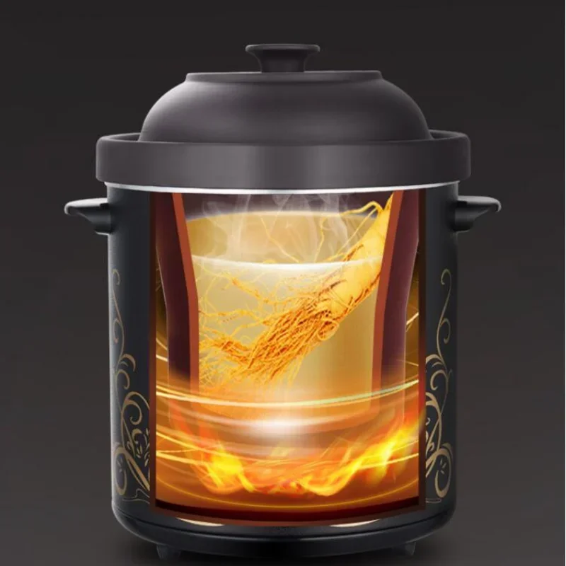 หม้อต้มซุปไฟฟ้า panci Tanah liat ม่วง220V สำหรับใช้ในครัวเรือน10L การค้าความจุเยอะ