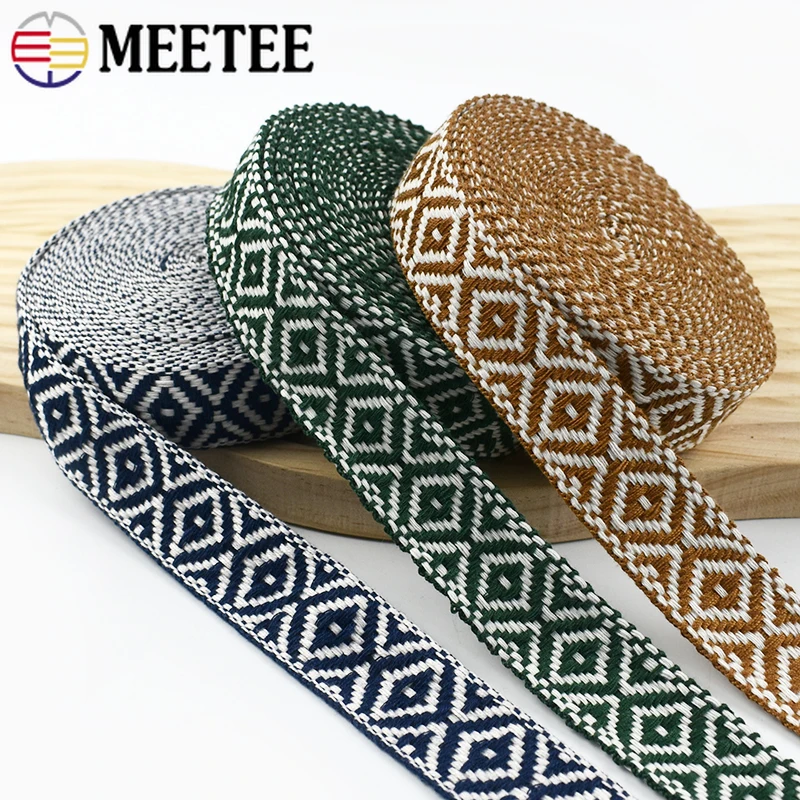 

5/10M 25mm Jacquard Webbing Tape Bag Shoulder Strap Decorative Braid Ribbon Band Garment Bias Binding Belt DIY Sewing Accessory