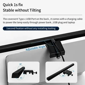 مصباح مكتبي LED يعمل بالطاقة USB ، شاشة إضاءة ، بار ، كمبيوتر ، كمبيوتر ، كمبيوتر ، شاشة قابلة للتعتيم ، مكتب ، دراسة ، قراءة ، مصباح طاولة معلق ، 33 سم ، 50 سم أفضل 6 مصابيح معلقة بجانب السرير للمبيعات - رقم 5