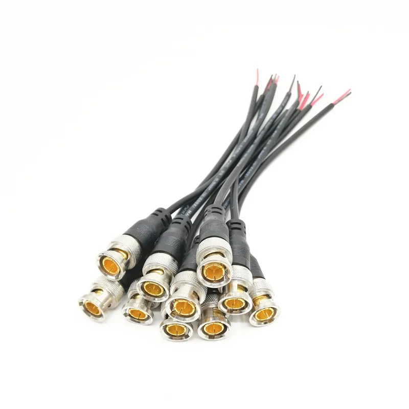 10 قطعة BNC موصل الفيديو الأسلاك Q9 خط مراقبة محول الكاميرا مع سلك موصل الفيديو 75 أوم BNC موصل
