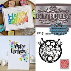 happy birthday letter Metal Cutting Dies Cut Mold Decoration Scrapbook Paper Craft Knife Mould Blade Punch Stencils