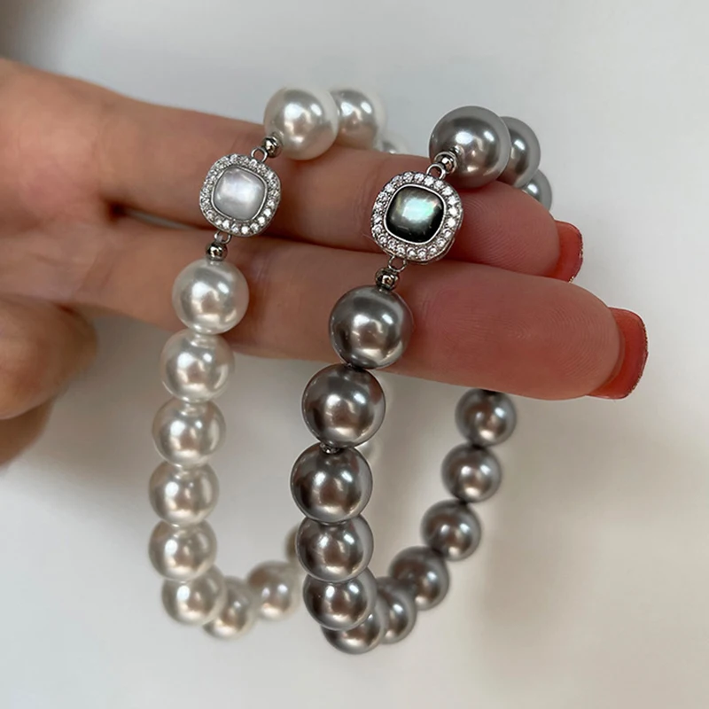 Imitation Pearl Elastic Strand Bracelets For Women Fashion Jewelry Trendy Basic New Styles Party Accessories Elegant Gifts C1554