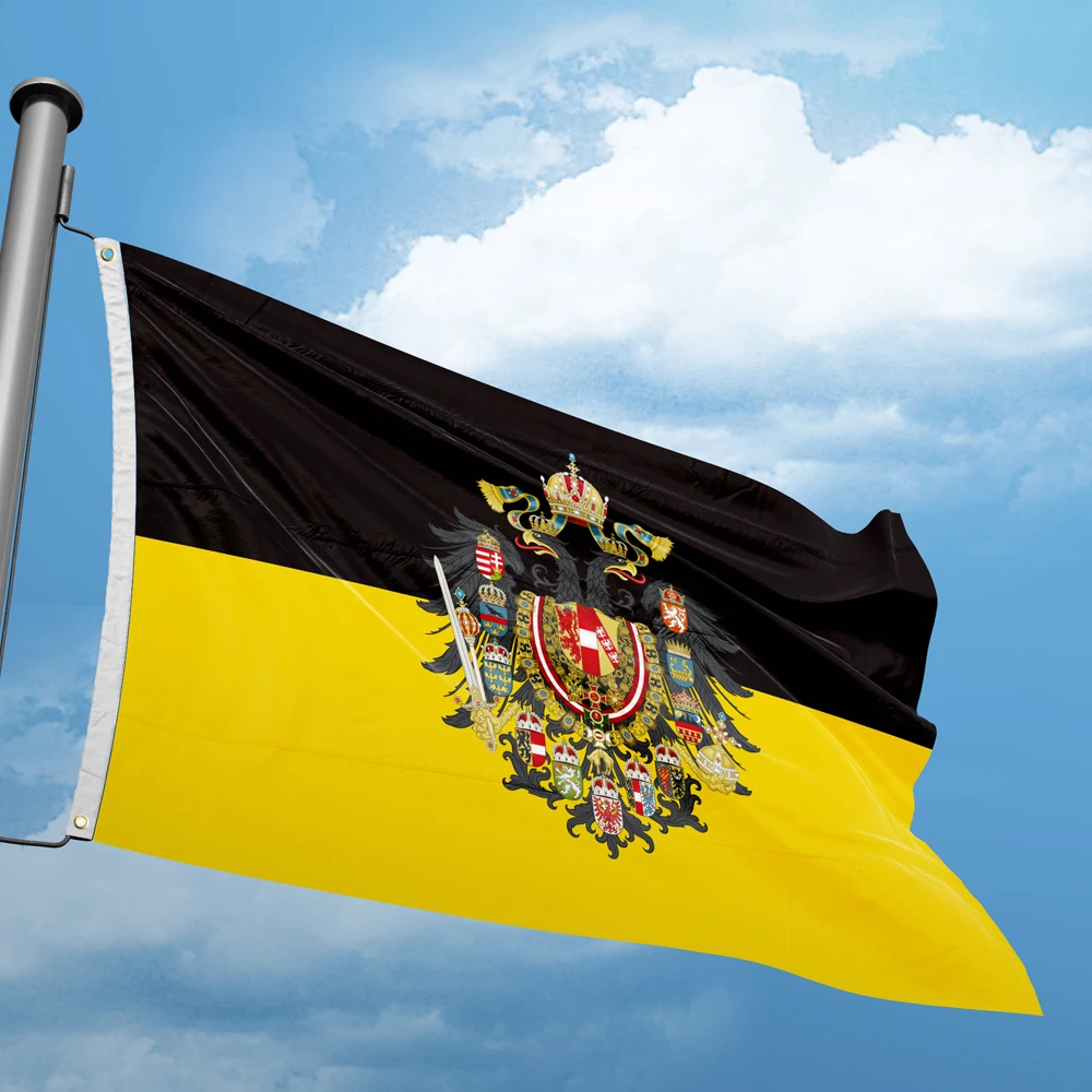 Imperial Coat Arms Of The Empire Austria 3*5FT 90*150CM Austria Flags Custom Decor Banner Polyester UV Resistance Double Stitch