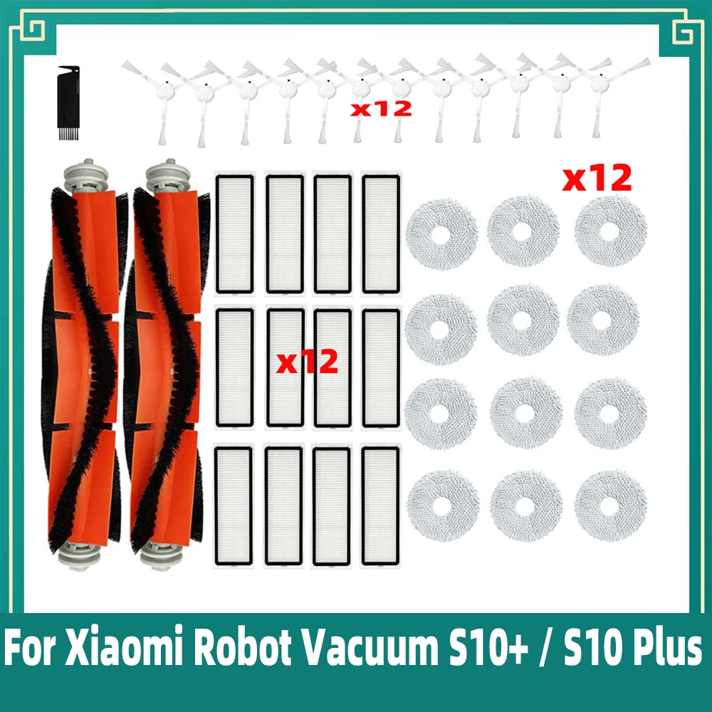 For Xiaomi  S10+ / S10 Plus Robot Vacuum Cleaner Main Side Brush Mop Cloths Rags Hepa Filter Accessories Attachment Spare Part K