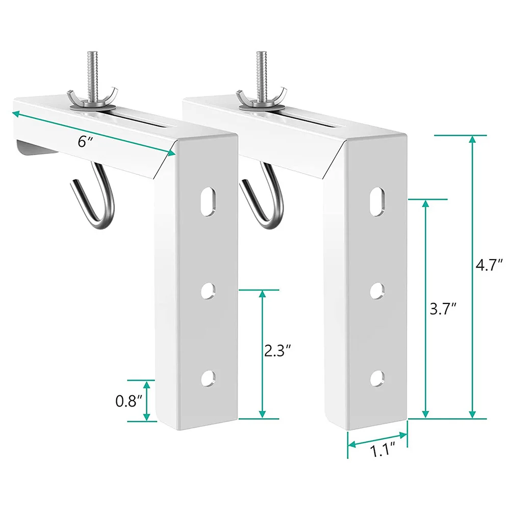 1 Juego de soporte de montaje en pared para proyector, gancho en forma de L, Material de acero ajustable, fácil instalación, soporte de pared para proyector