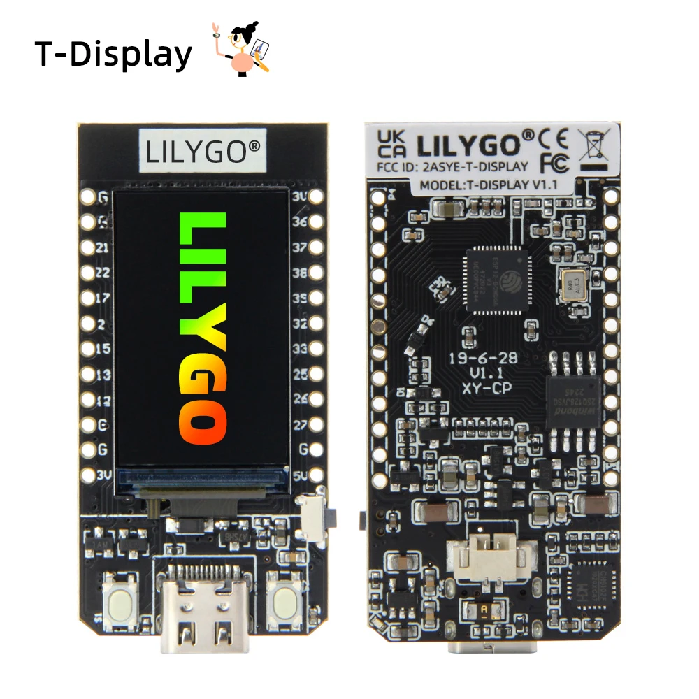 LILYGO® T-Display ESP32 Development Board, 1.14 Cal wyświetlacz LCD, bezprzewodowy moduł Bluetooth WiFi, FLASH 4/16MB, dla Arduino