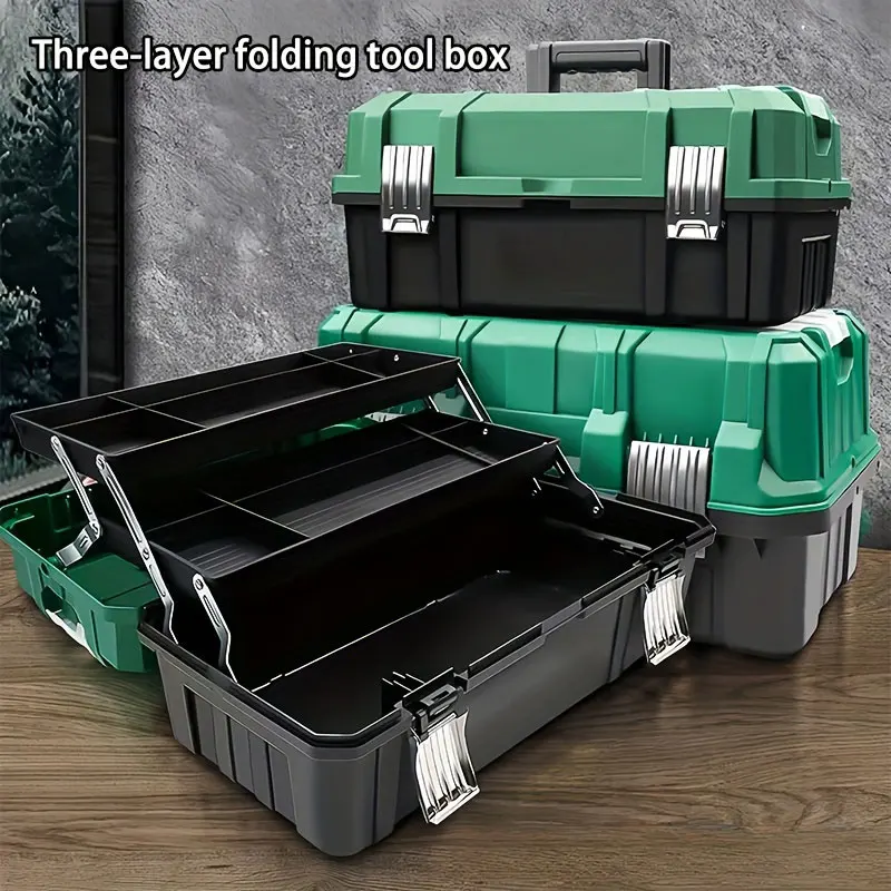 

Three-layer foldable tool box household storage box multi-functional hardware tool storage box electrician tool box