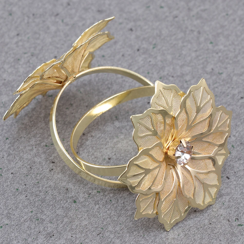 

10 Pcs Napkin Ring Rings Napkins Holder Table Decoration Christmas Dinner Towel Round for Gold New Year Support Wedding