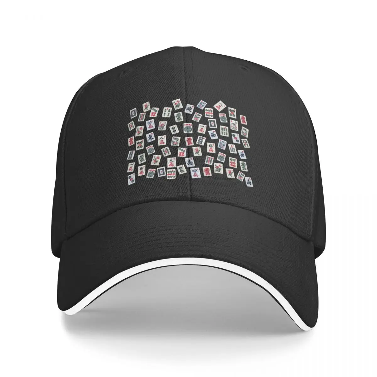 Mahjongg game tiles design on blue color Baseball Cap Luxury Hat Kids Hat Men Women's