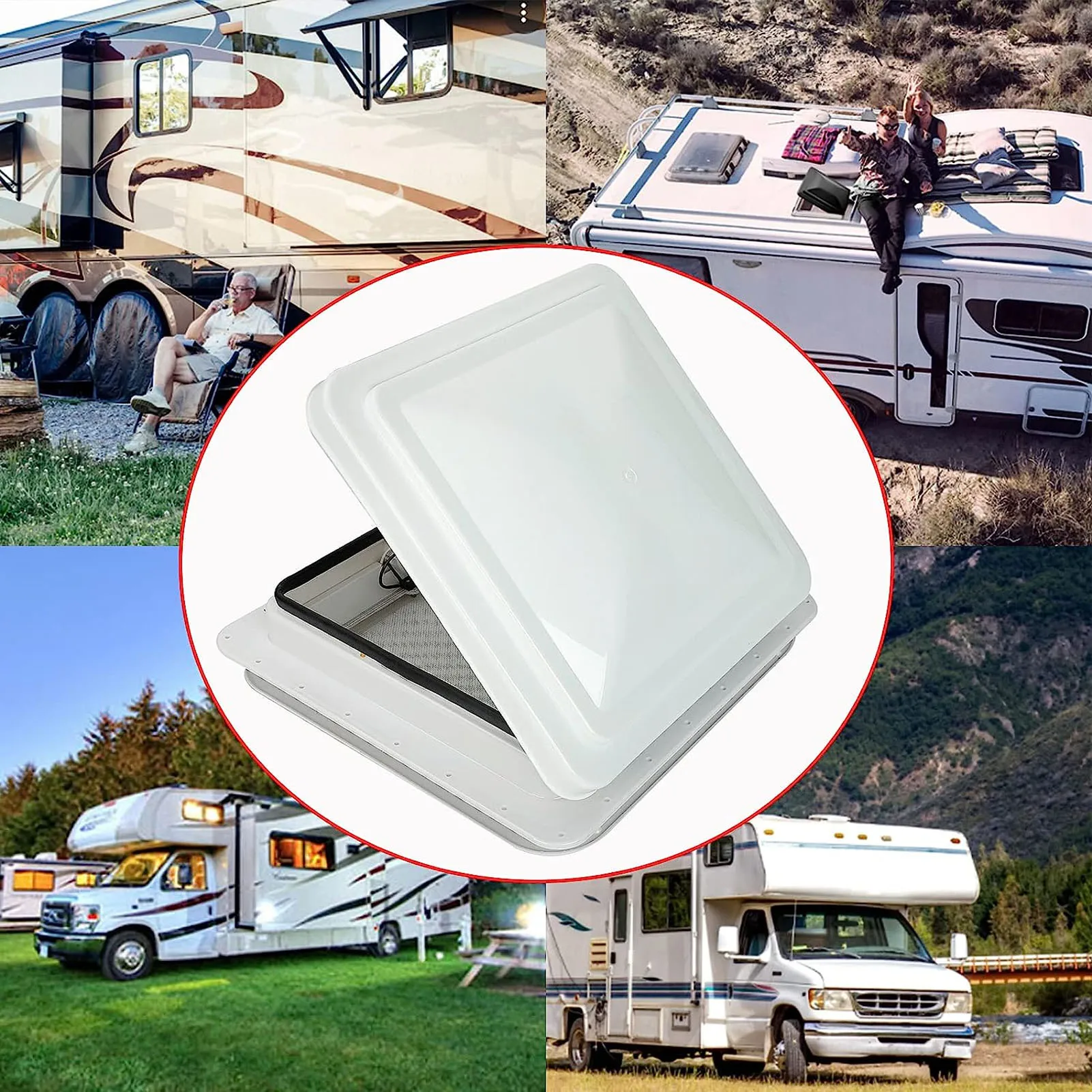 RV Roof Vent Cargo Universal Roof Vent 14 Inch with 12V Reversible Fan for RV Ventilation