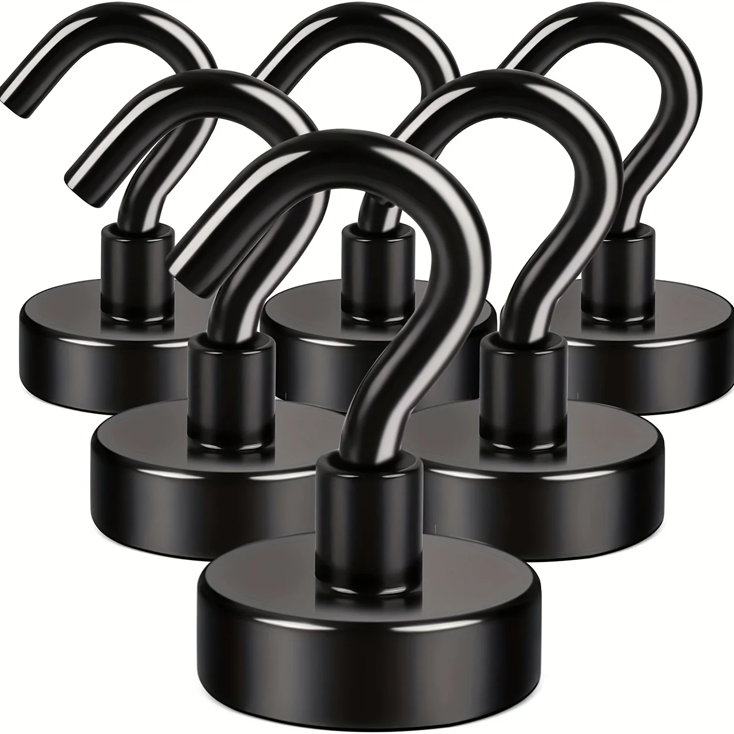 10PCS Strong Magnetic Hook Magnet Round Metal Strong Magnetic Attraction Hook Magnetic Refrigerator Door No Drilling
