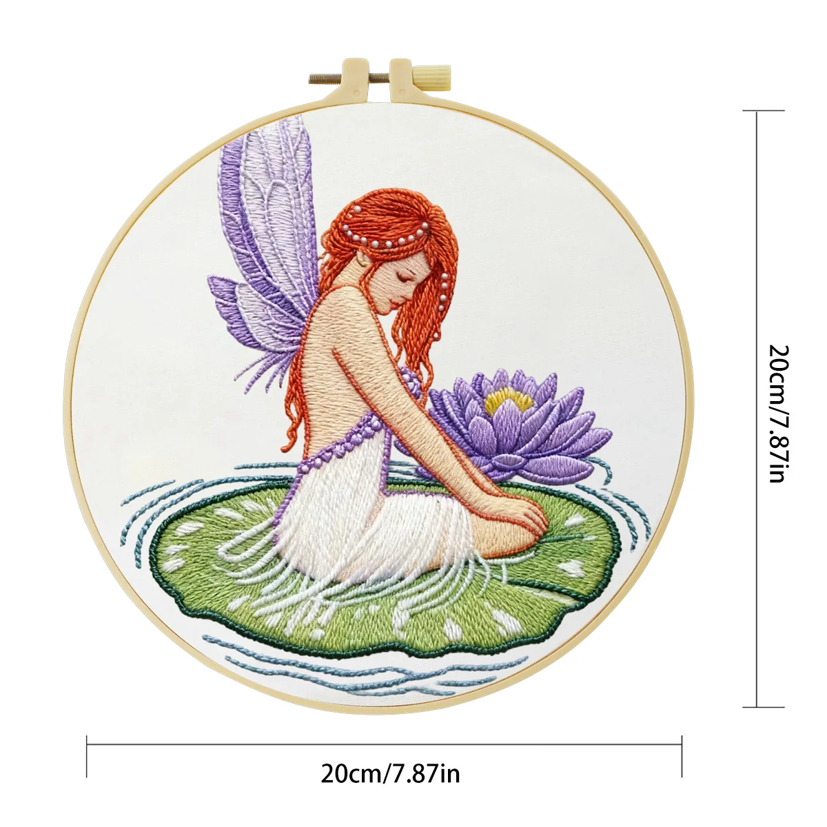 1 Stück 20X20CM/15X15CM 7,87/6,3 Zoll Stickerei-Starter-Kit für Frauen DIY-Kit DIY-Stickerei-Set Handarbeiten Nadelkunst – Detail 4