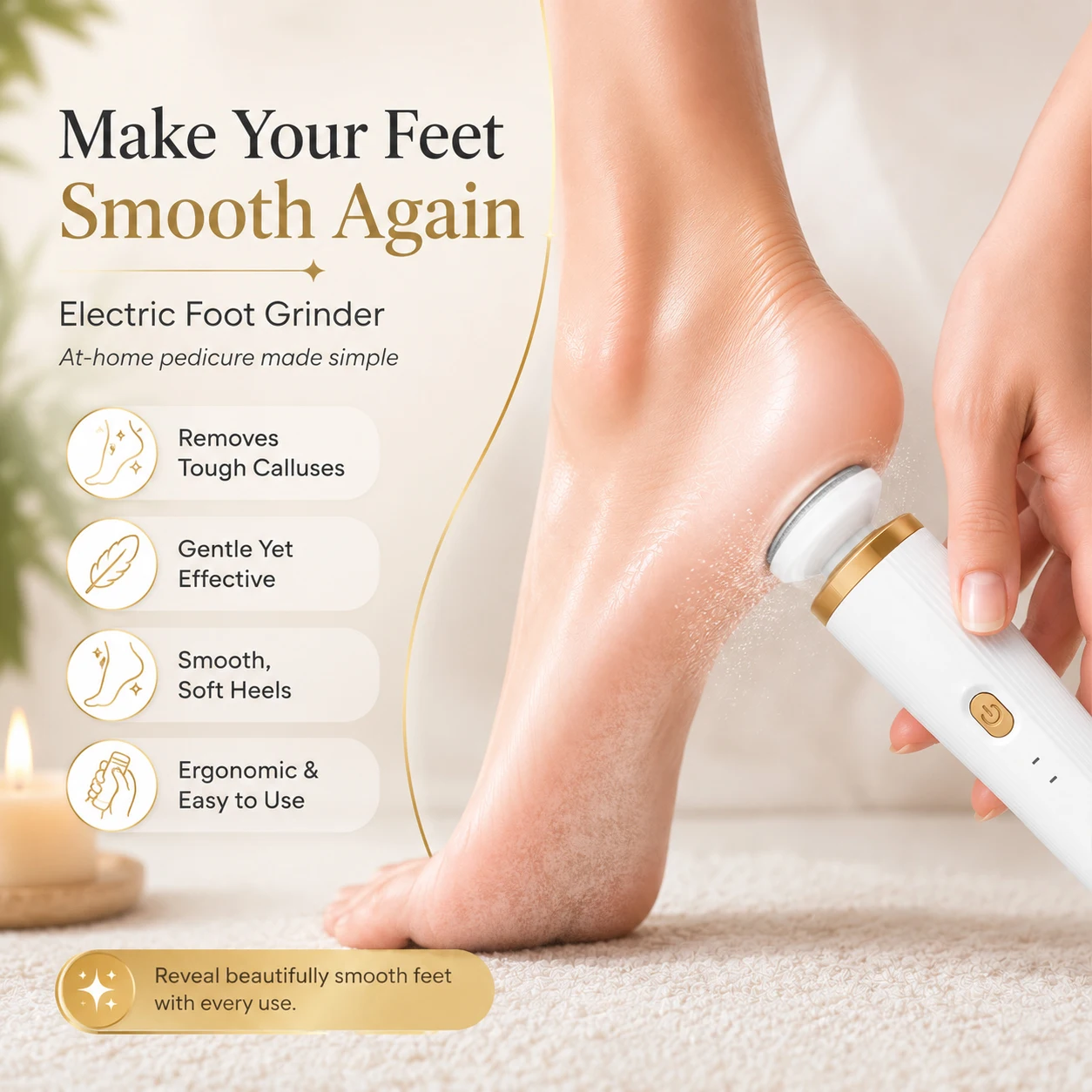 Electric Foot Grinder Callus Remover Automatic Pedicure Tool Rechargeable for Home Use Foot Care Beauty Device 2026 New