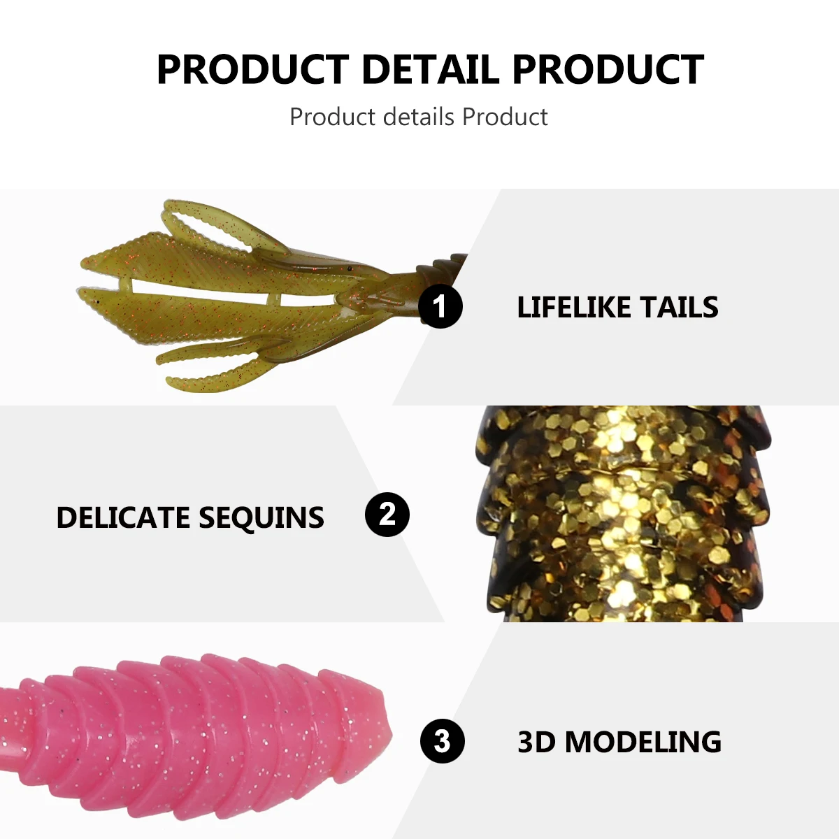 

16 Pcs Fake Fishing Lure PVC Shrimp Baits Small Plastic Trolling Artificial Bait Lifelike Design Durable Freshwater Fishing Gear