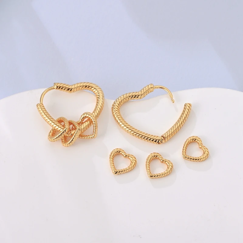 Silver Plated Earrings Rose Gold Yellow Star Sun Heart Classic Snake Bone Hoop Earrings For Women DIY Making Jewelry Gift