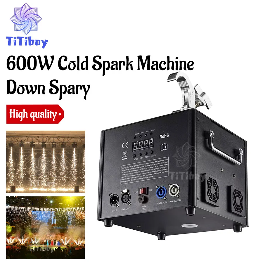 No Tax 1Pcs 600W Sparklers Waterfall Fireworks Pyrotechnics Remote Dmx Control Cold Fire Machine Spark For Fixed Stage Lighting